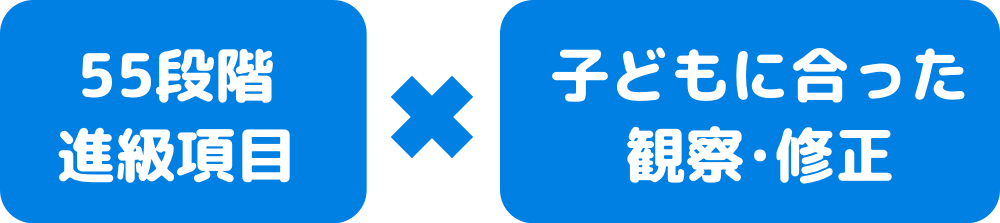 55段階進級項目×子どもに合った観察・修正